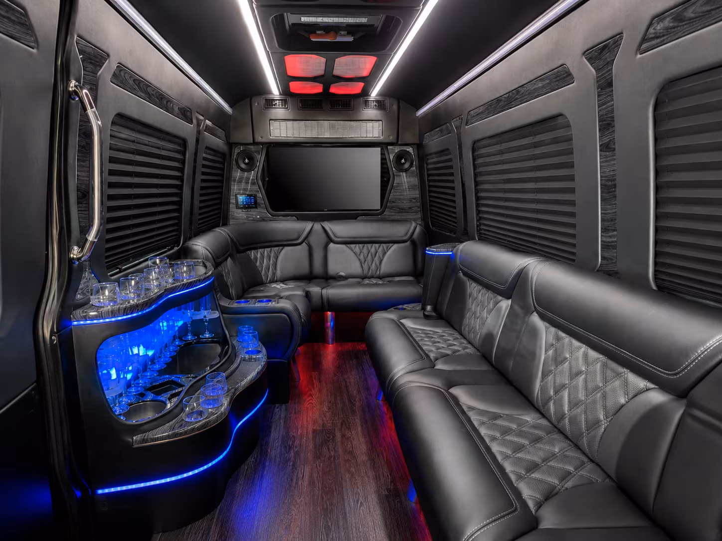 parma 30 passenger party bus interior